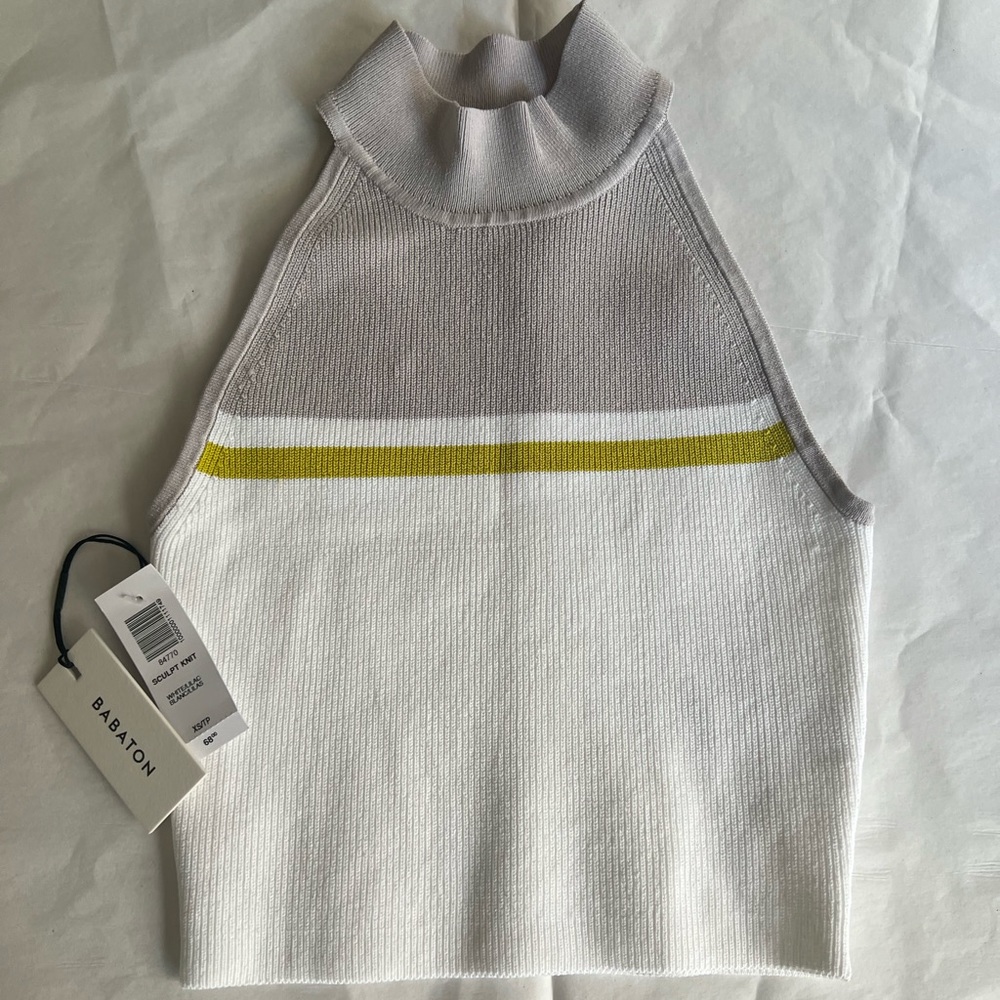 Aritzia Babaton SCULPT Knit crop mock neck tank top size XS